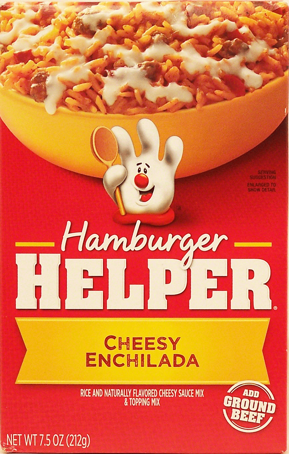 Betty Crocker&nbsp;Hamburger Helper&nbsp;cheesy enchilada rice, cheese sauce mix & sour cream topping mix 5 1-cup servings Full-Size Picture